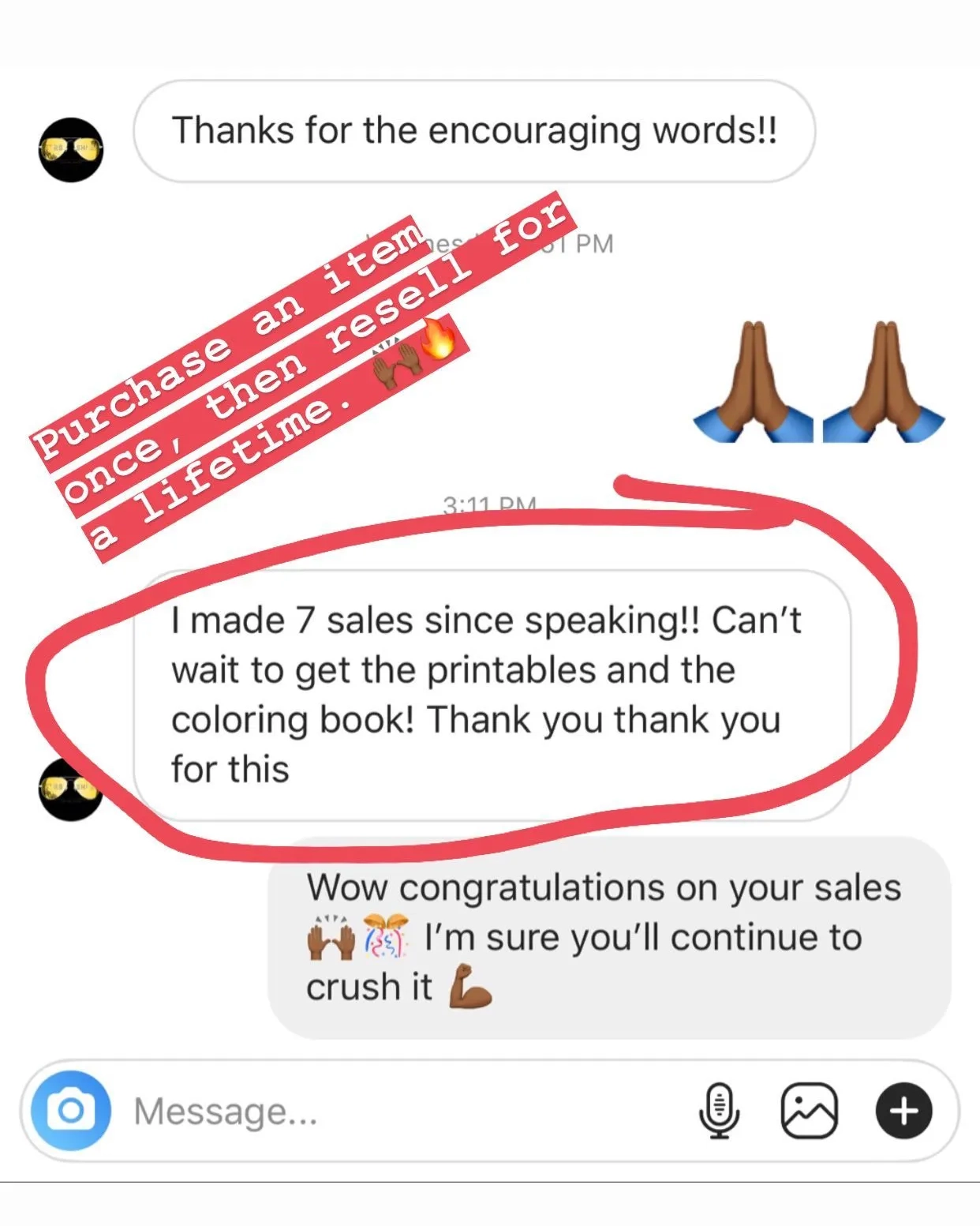 "I made 7 sales since speaking!!"