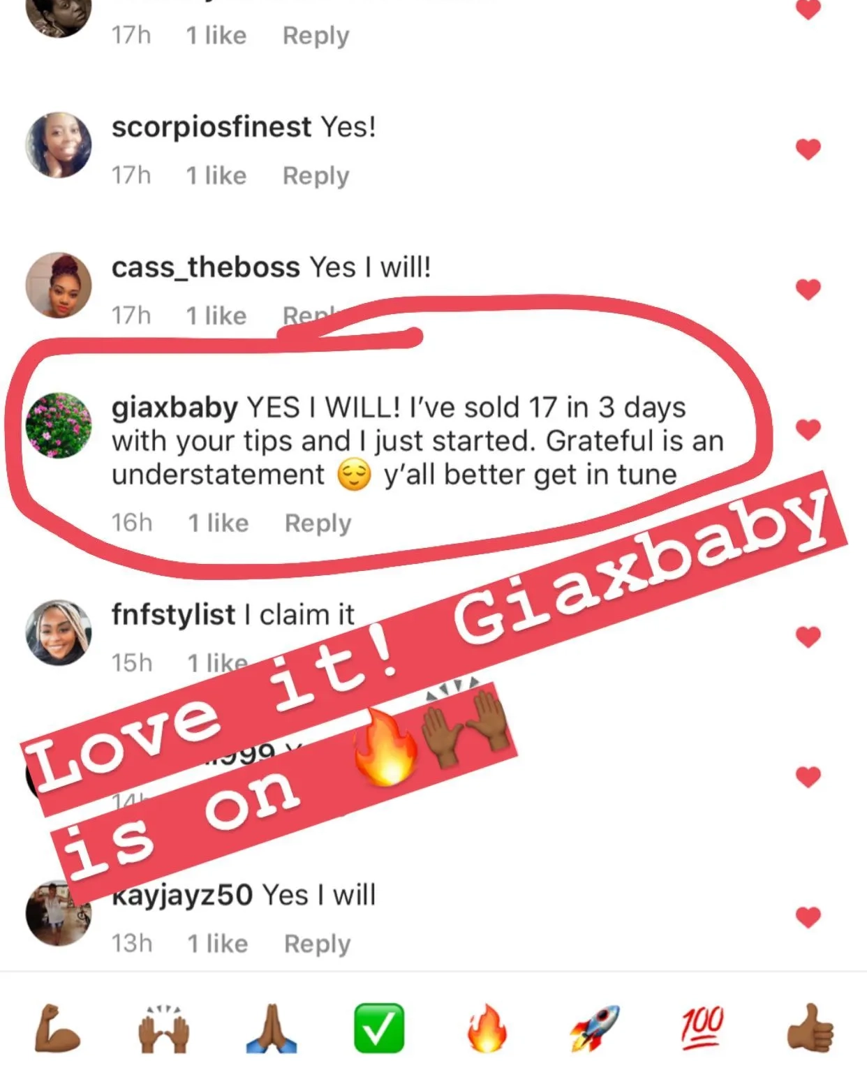 "I've sold 17 in 3 days with your tips and I just started."